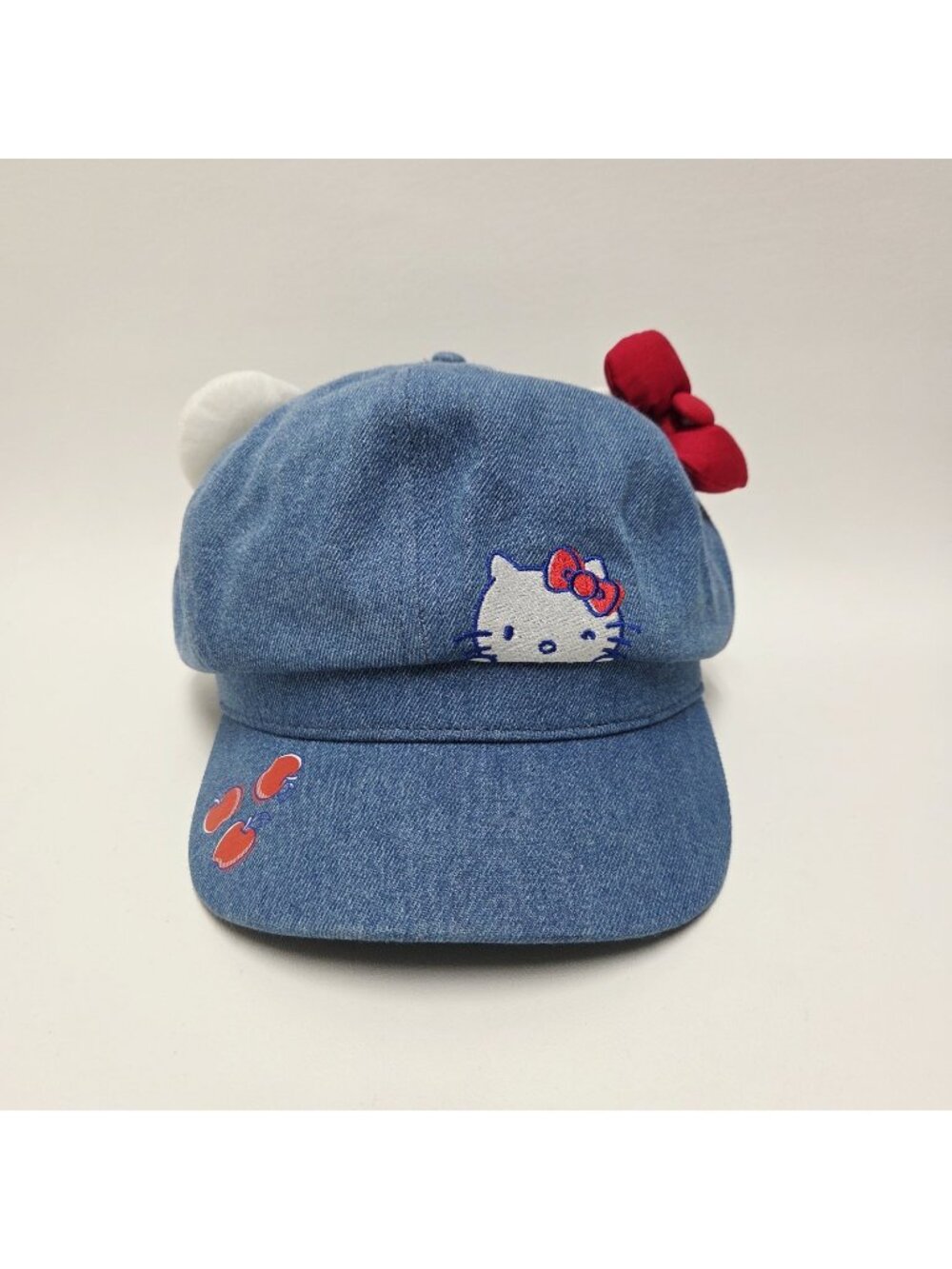 Sanrio Hello Kitty Cat Ears Denim Cabbie Hat OSFM